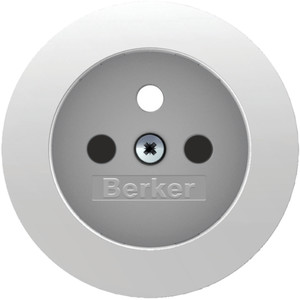 Berker R.1/R.3 Płytka czołowa z przysłonami styków do gniazda z uziemieniem biały 3965762089