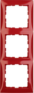 Berker B. kwadrat Ramka potrójna czerwony połysk 10138962