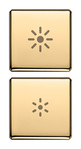 Vimar Eikon Klawisz 2-krotny (2 połówki) Flat z symbolem regulacji oświetlenia 1M - Złoty - 22751.3.82