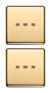 Vimar Eikon Klawisz 2-krotny (2 połówki) Flat podświetlany bez symbolu 1M - Złoty - 22751.82