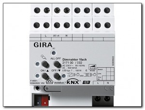 Gira Uniwersalny wyrobnik ściemniający pojedynczy 500 W KNX/EIB mod. 217100