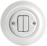 ABB Decento Porcelanowy przycisk podwójny dzwonkowy biały