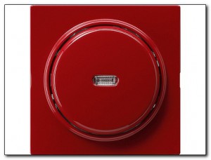 Gira Łącznik przyciskowy dwubiegunowy z okienkiem kontrolnym S-Color czerwony 012243