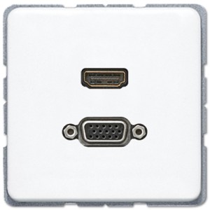 Jung Gniazdo multimedialne: HDMI + VGA - Białe - MACD1173WW