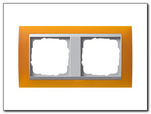 Gira Ramka podwójna aluminiowy Gira Event Opaque mat. bursztynowy 021269