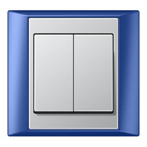 Jung Przełącznik A Plus Podwójny Standardowy – Niebiesko-Aluminiowy