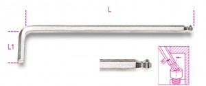 Beta Klucz trzpieniowy długi z końcówką kulistą, chromowany 1.5mm 000961340