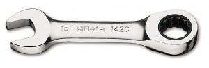 Beta Klucz płasko-oczkowy krótki, zapadka dwukierunkowa 16mm 001420116