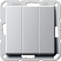 Gira Przycisk dzwonkowy potrójny zwierny Gira E22 aluminium 2844203