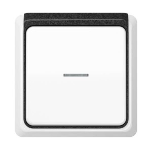 Jung Przełącznik CD Plus Podświetlony – Biały – Ramka zewnętrzna – Granit