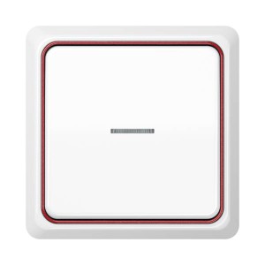 Jung Przełącznik CD Plus Podświetlony – Biały – Ramka wewnętrzna – Czerwona