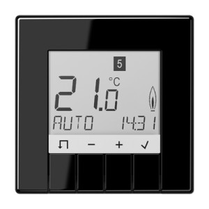Jung Regulator temperatury 230V z wyświetlaczem - Uniwersalny - Czarny - TRUDLS231SW