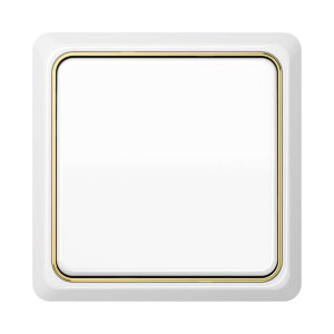 Jung Przełącznik CD Plus Pojedynczy – Biały – Ramka wewnętrzna – Złoto