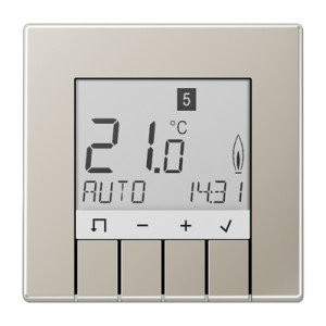 Jung Regulator temperatury 230V z wyświetlaczem - Uniwersalny - Stal nierdzewna - TRUDES231