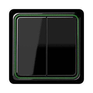 Jung Przełącznik CD Plus Podwójny Uniwersalny – Czarny – Ramka wewnętrzna – Zielona