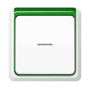Jung Przycisk CD Plus Podświetlony – Biały – Ramka zewnętrzna – Zielona