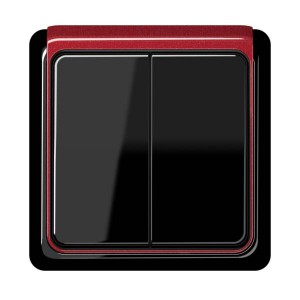 Jung Przycisk CD Plus Podwójny Standardowy – Czarny – Ramka zewnętrzna – Czerwona