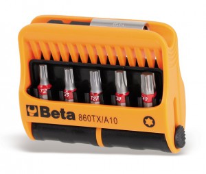 Beta Zestaw 10-ciu końcówek wkretakowych TORX® z uchwytem magnetycznym w etui 008600970