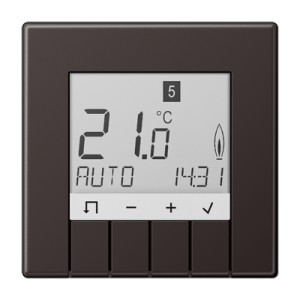 Jung Regulator temperatury 230V z wyświetlaczem - Uniwersalny - Aluminium ciemne - TRUDAL231D