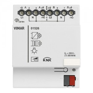 Vimar Ściemniacz 230V z 2-ma wyjściami 300W/VA KNX 4M - 01526