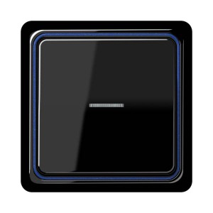 Jung Przycisk CD Plus Podświetlony – Czarny – Ramka wewnętrzna – Niebieska