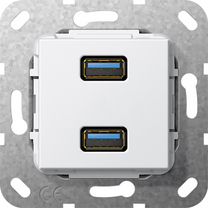 Gira Gniazdo podtynkowe Złącze podwójne USB 3.0 A (Biały) 568403