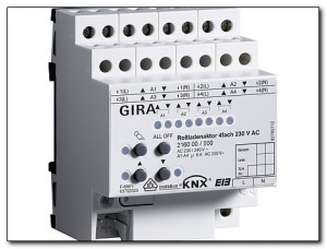 Gira Wyrobnik roletowy 4-kanałowy 230V AC KNX/EIB mod. 216000