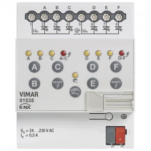 Vimar Aktor do zaworu elektromagnetycznego na 6-wyjść 230 V KNX 4M - 01535