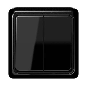 Jung Przełącznik CD Plus Podwójny Uniwersalny – Czarny – Ramka zewnętrzna – Czarna