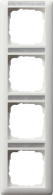 Gira Ramka poczwórna z polem opisowym  pionowe Standard 55 biały matowy 111427