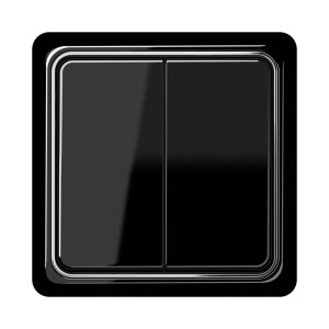 Jung Przełącznik CD Plus Podwójny Standardowy – Czarny – Ramka wewnętrzna – Chrom