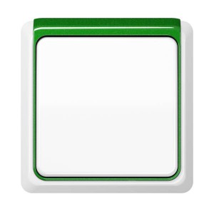 Jung Przełącznik CD Plus Pojedynczy – Biały – Ramka zewnętrzna – Zielona