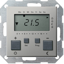 Gira Regulator temperatury 230V z zegarem System 55 naturalny stalowy 2370600