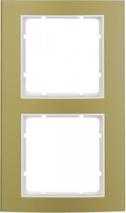Berker B.3 Ramka podwójna aluminium złoty/biały 10123046