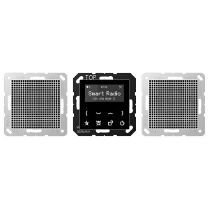 Jung Zestaw Stereo: Smart Radio (Czarne) + 2 Głośniki (Aluminium) - RADA528AL