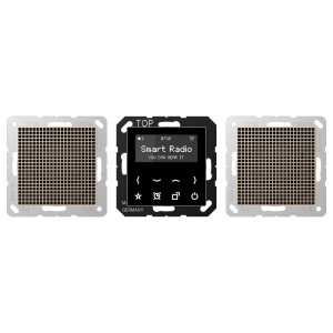 Jung Zestaw Stereo: Smart Radio (Czarne) + 2 Głośniki (Szampan) - RADA528CH