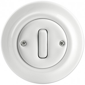 ABB Decento Porcelanowy przycisk dzwonkowy zwierny biały