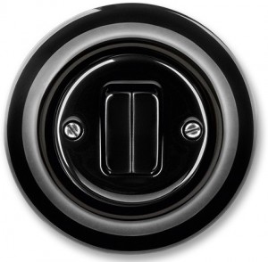 ABB Decento Porcelanowy przycisk podwójny dzwonkowy czarny
