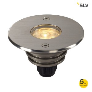 SLV Lampa DASAR LED okrągła, stal nierdzewna 316, 6W, 3000K, 12-25V, IP67 - 233500