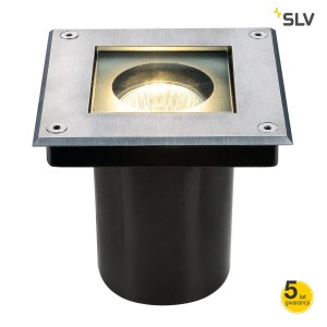 SLV Lampa DASAR SQUARE GU10 stal nierdzewna 304, max. 35W, IP67 - 229374