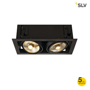 SLV Lampa KADUX 2 ES111 kwadratowa, czarna matowa max. 2 x 50W - 115550