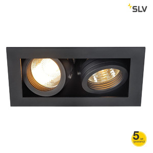 SLV Lampa KADUX 2 GU10 kwadratowa, czarna matowa max. 2 x 50W - 115520