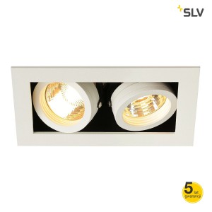 SLV Lampa KADUX 2 GU10 kwadratowa, matowo biała, max. 2 x 50W - 115521