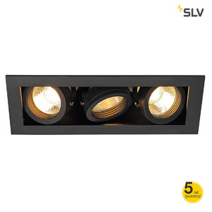 SLV Lampa KADUX 3 GU10 kwadratowa, czarna matowa max. 3 x 50W - 115530