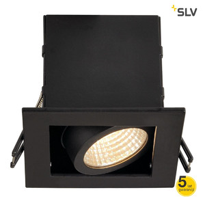 SLV Lampa KADUX LED DL SET, kwadratowa, czarna matowa, 9W, 38°, 3000K - 115700