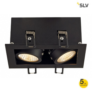 SLV Lampa KADUX LED DL SET, prostokątna, czarna matowa 2 x 9W, 38°, 3000K - 115710