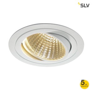 SLV Lampa NEW TRIA LED DL ROUND SET, matowo biała, 25W, 30°, 3000K - 114271