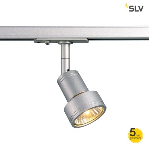 SLV Lampa PURI, srebrnoszary GU10, max. 50W do szyny 1-fazowej - 143392