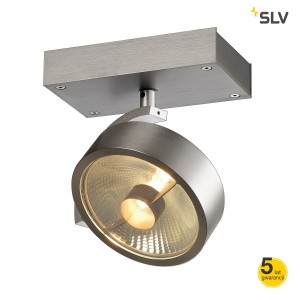 SLV Lampa sufitowa KALU 1 QPAR, aluminium ES111, max. 75W - 147306