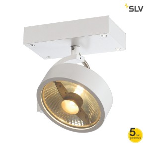 SLV Lampa sufitowa KALU 1 QPAR, matowo biała, ES111, max. 75W - 147301